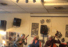 Greta Matassa with John Stowell & Clipper Anderson at Traditions Fair Trade Cafe