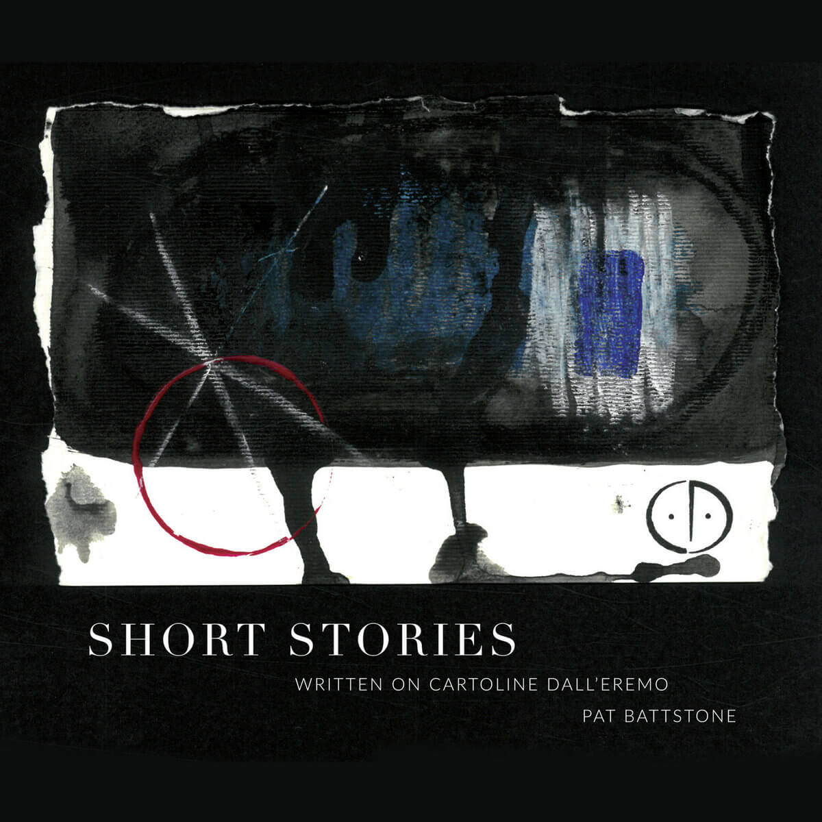 Dark album cover of abstract postcard artwork that inspired the improvisational jazz music.